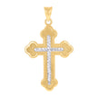 10kt Two-Tone Gold Mens Cross Religious Charm Pendant