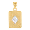 10kt Two-Tone Gold Mens Playing Cards Gambling Fashion Charm Pendant