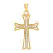 10kt Two-Tone Gold Unisex Cross Religious Charm Pendant