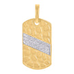 10kt Two-Tone Gold Mens Nugget Dog Tag Fashion Charm Pendant