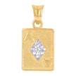 10kt Two-Tone Gold Mens Playing Cards Gambling Fashion Charm Pendant