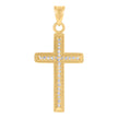 10kt Two-Tone Gold Unisex Cross Religious Charm Pendant