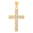 10kt Two-Tone Gold Unisex Cross Religious Charm Pendant