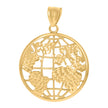 10kt Yellow Gold Mens World Map Globe Maps Charm Pendant