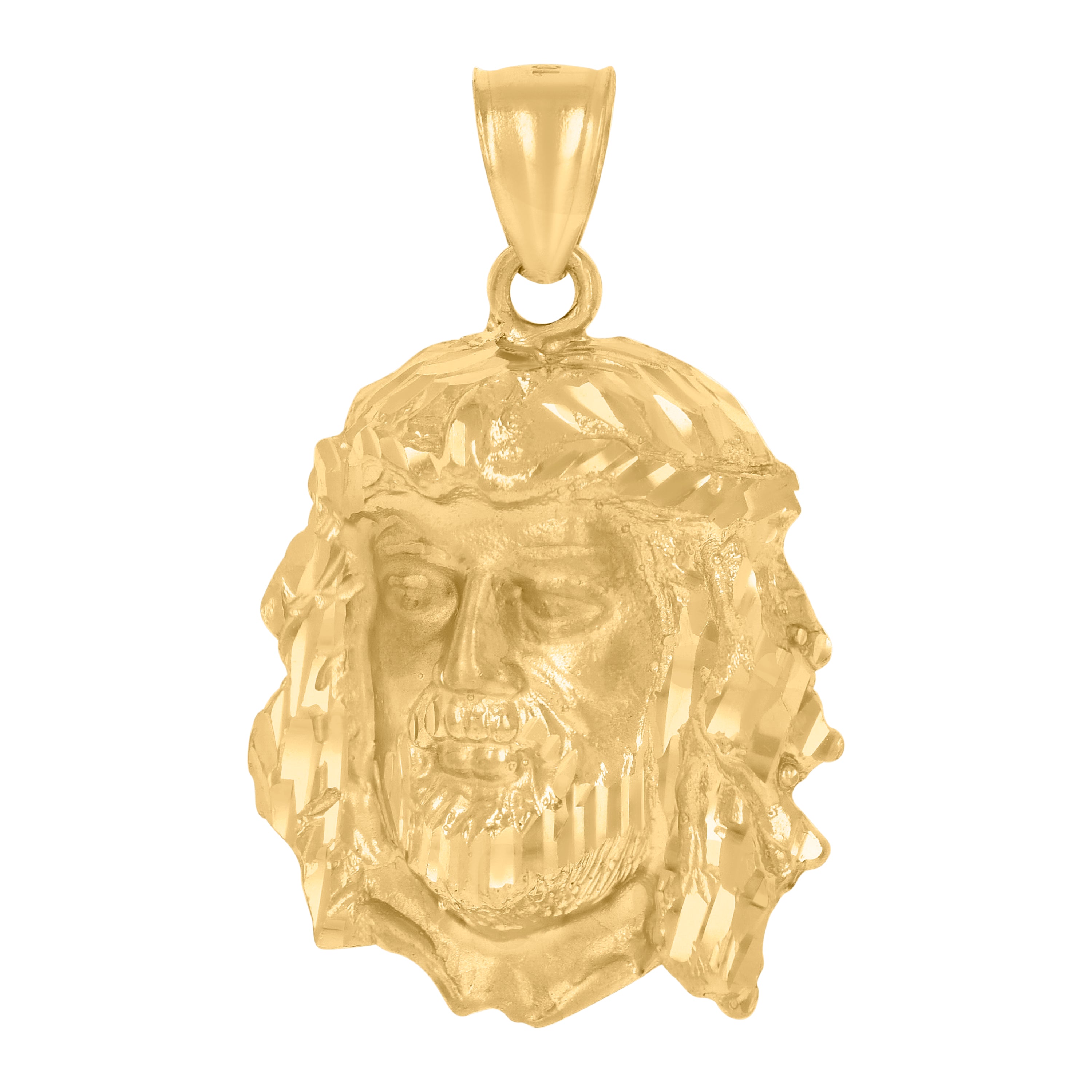 10kt Yellow Gold Mens Jesus Religious Charm Pendant