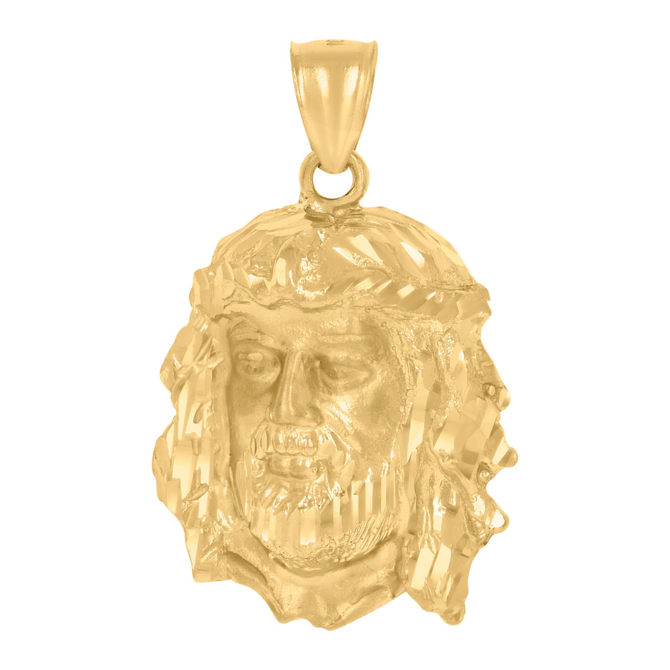 10kt Yellow Gold Mens Jesus Religious Charm Pendant