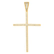 925 Sterling Silver Yellow-Tone Mens Cubic-Zirconia Cross Religious Charm Pendant