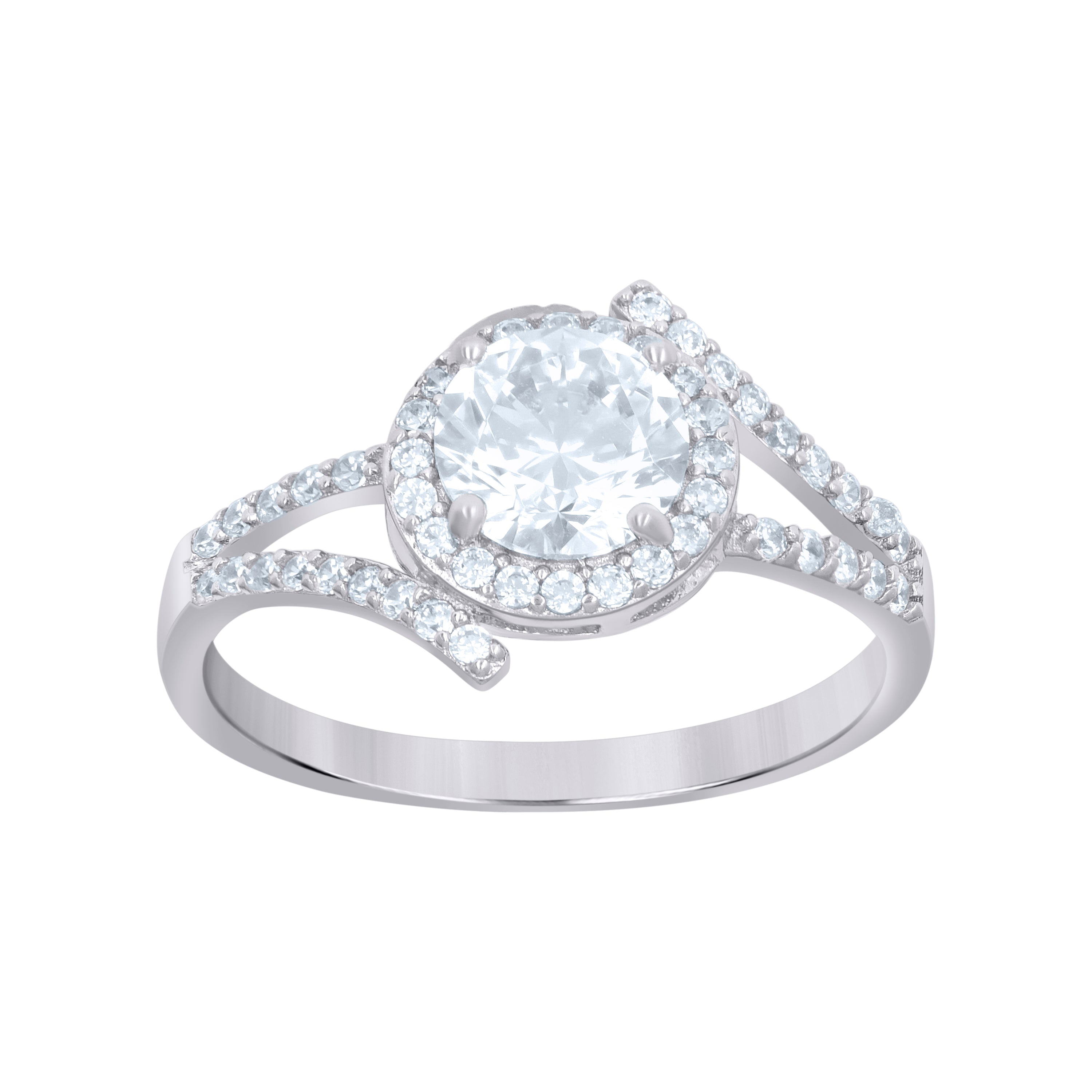 925 Sterling Silver Women Cubic-Zirconia Fashion Ring Size 6