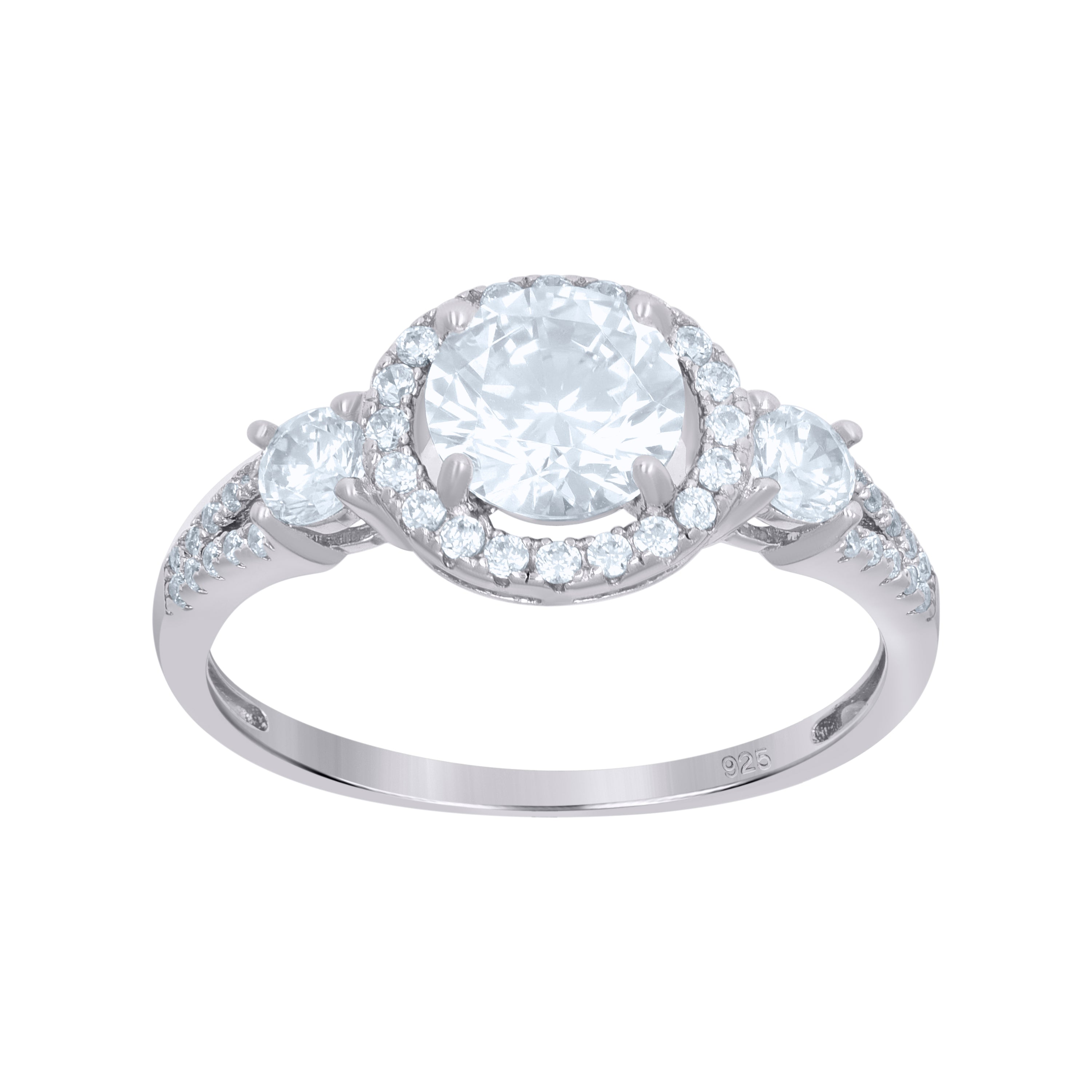 925 Sterling Silver Womens Cubic-Zirconia Fashion Ring Size 6 - SLV-112700
