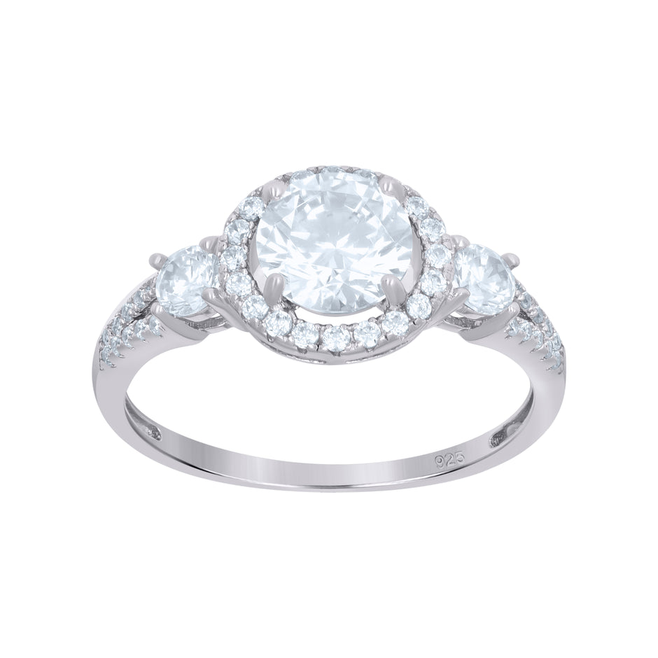 925 Sterling Silver Womens Cubic-Zirconia Fashion Ring Size 6 - SLV-112700