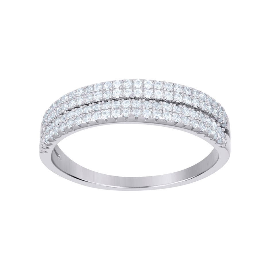 925 Sterling Silver Womens Cubic-Zirconia Fashion Ring Size 5
