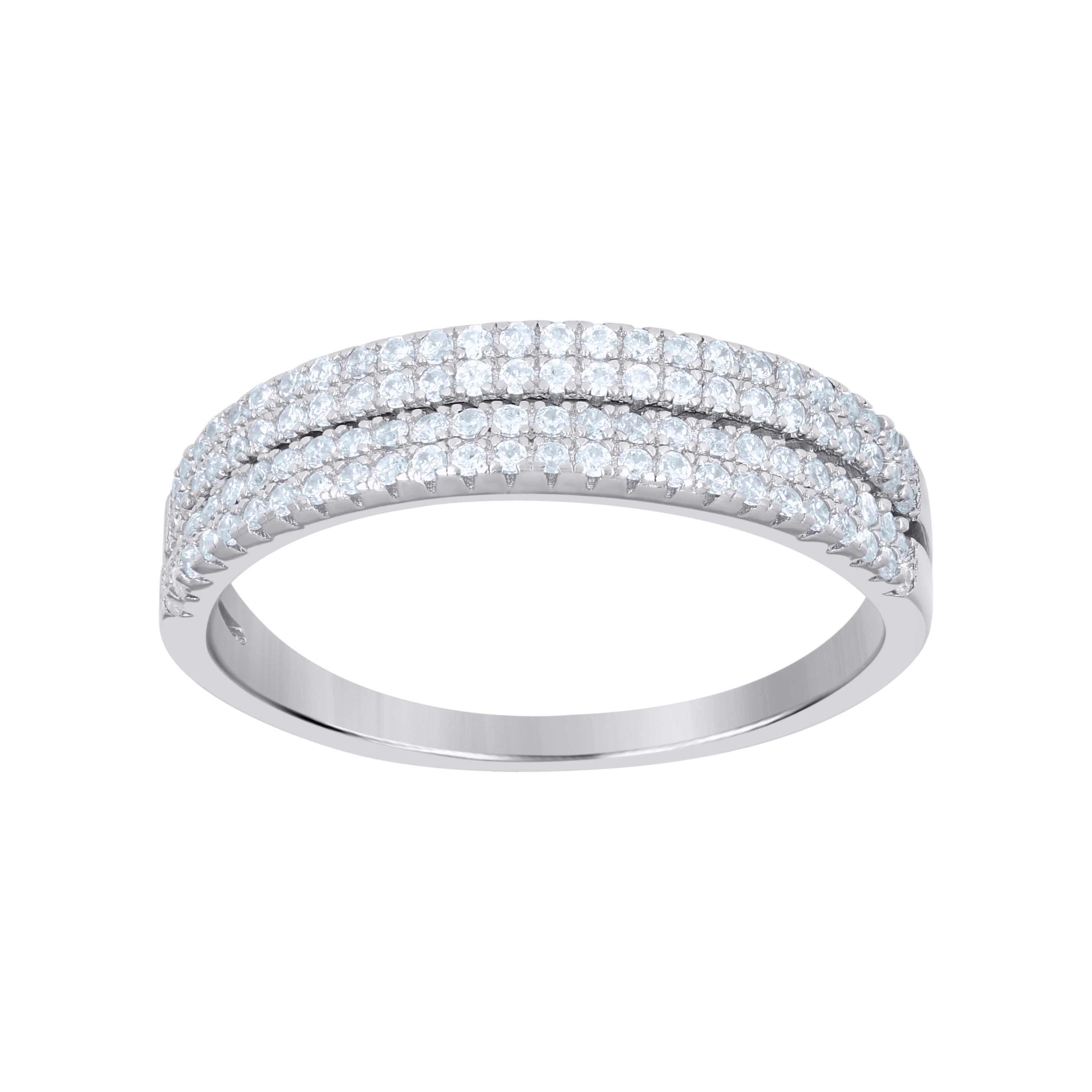 925 Sterling Silver Womens Cubic-Zirconia Fashion Ring Size 8 - SLV-112713