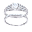 925 Sterling Silver Womens Cubic-Zirconia Fashion Duo Ring Set Size 9 - SLV-112725