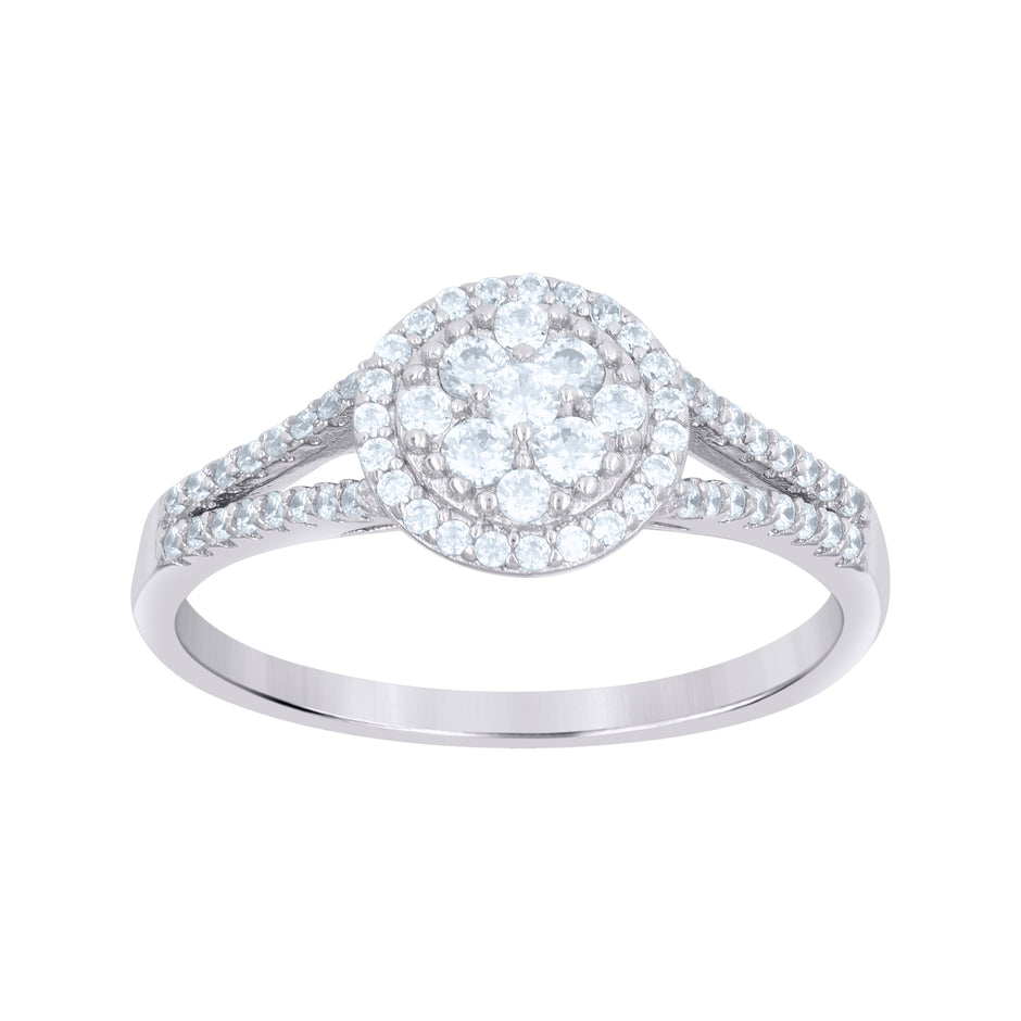 925 Sterling Silver Womens Cubic-Zirconia Fashion Ring Size 8 - SLV-112735