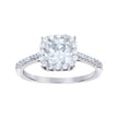 925 Sterling Silver Womens Cushion-Cut Round Cubic-Zirconia Square Head Fashion Ring Size 8 - SLV-112757