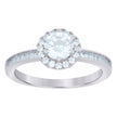 925 Sterling Silver Womens Baguette Round Cubic-Zirconia Fashion Ring Size 9 - SLV-112764