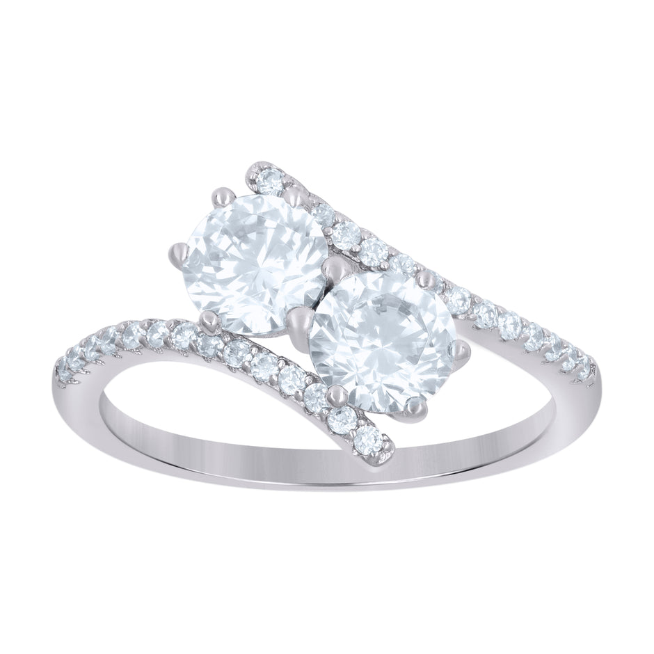 925 Sterling Silver Womens Cubic-Zirconia Fashion Ring Size 5