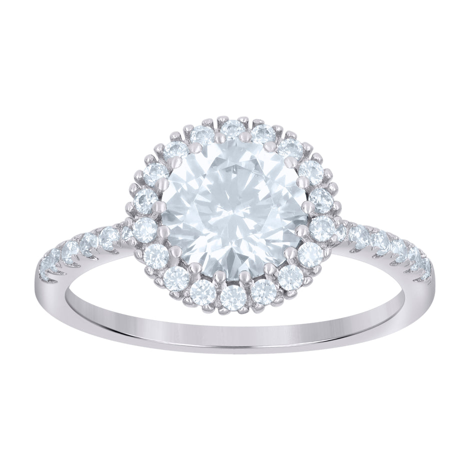 925 Sterling Silver Womens Cubic-Zirconia Fashion Ring Size 7 - SLV-112796