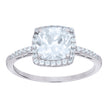 925 Sterling Silver Womens Cushion-Cut Round Cubic-Zirconia Square Head Fashion Ring Size 9 - SLV-112804