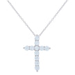 925 Sterling Silver Womens Cubic-Zirconia Cross Religious Charm Necklace