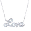 925 Sterling Silver Womens Cubic-Zirconia LOVE Charm Necklace
