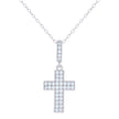 925 Sterling Silver Womens Cubic-Zirconia Cross Religious Charm Necklace