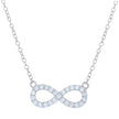 925 Sterling Silver Womens Cubic-Zirconia Infinity Charm Necklace
