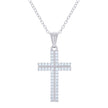 925 Sterling Silver Womens Cubic-Zirconia Cross Religious Charm Necklace