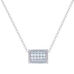 925 Sterling Silver Womens Cubic-Zirconia Barrel Fashion Charm Necklace