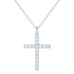 925 Sterling Silver Womens Cubic-Zirconia Cross Religious Charm Necklace