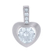 925 Sterling Silver Womens Cubic-Zirconia Heart Charm Pendant