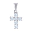 925 Sterling Silver Womens Cubic-Zirconia Cross Religious Charm Pendant