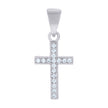 925 Sterling Silver Womens Cubic-Zirconia Cross Religious Charm Pendant