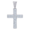 925 Sterling Silver Womens Cubic-Zirconia Cross Religious Charm Pendant