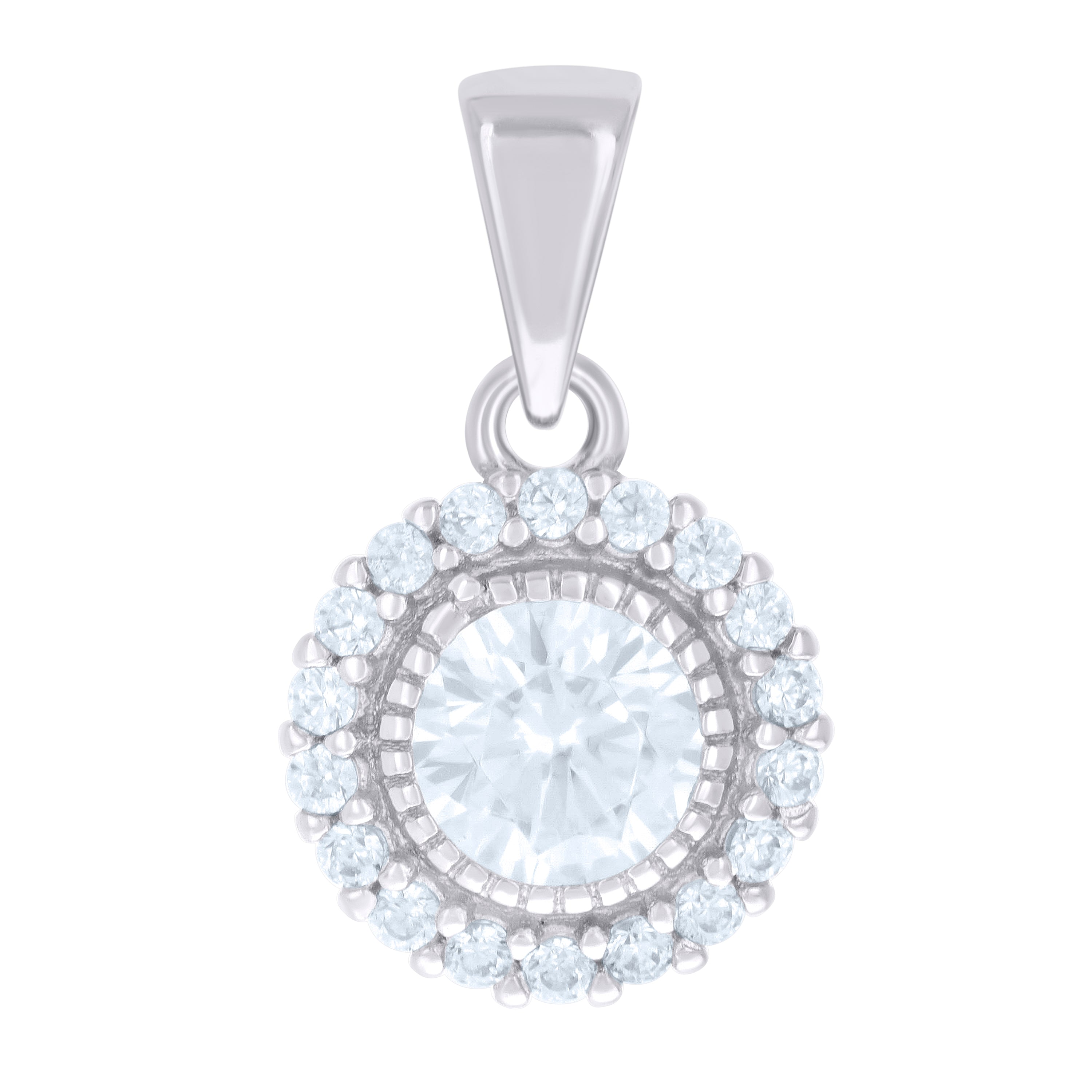 925 Sterling Silver Womens Cubic-Zirconia Fashion Charm Pendant