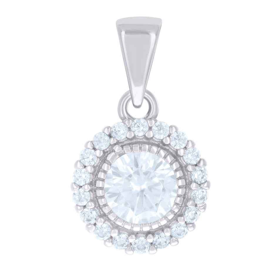 925 Sterling Silver Womens Cubic-Zirconia Fashion Charm Pendant