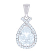 925 Sterling Silver Womens Pear Round Cubic-Zirconia Fashion Charm Pendant