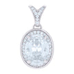 925 Sterling Silver Womens Oval Round Cubic-Zirconia Fashion Charm Pendant