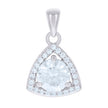 925 Sterling Silver Womens Cubic-Zirconia Trillion Fashion Charm Pendant