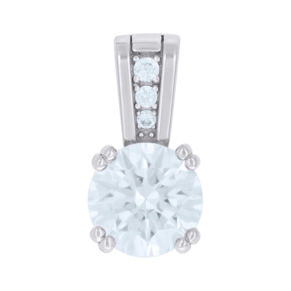 925 Sterling Silver Womens Cubic-Zirconia Fashion Charm Pendant