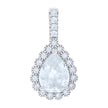 925 Sterling Silver Womens Pear Round Cubic-Zirconia Tear Drop Fashion Charm Pendant