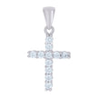 925 Sterling Silver Womens Cubic-Zirconia Cross Religious Charm Pendant