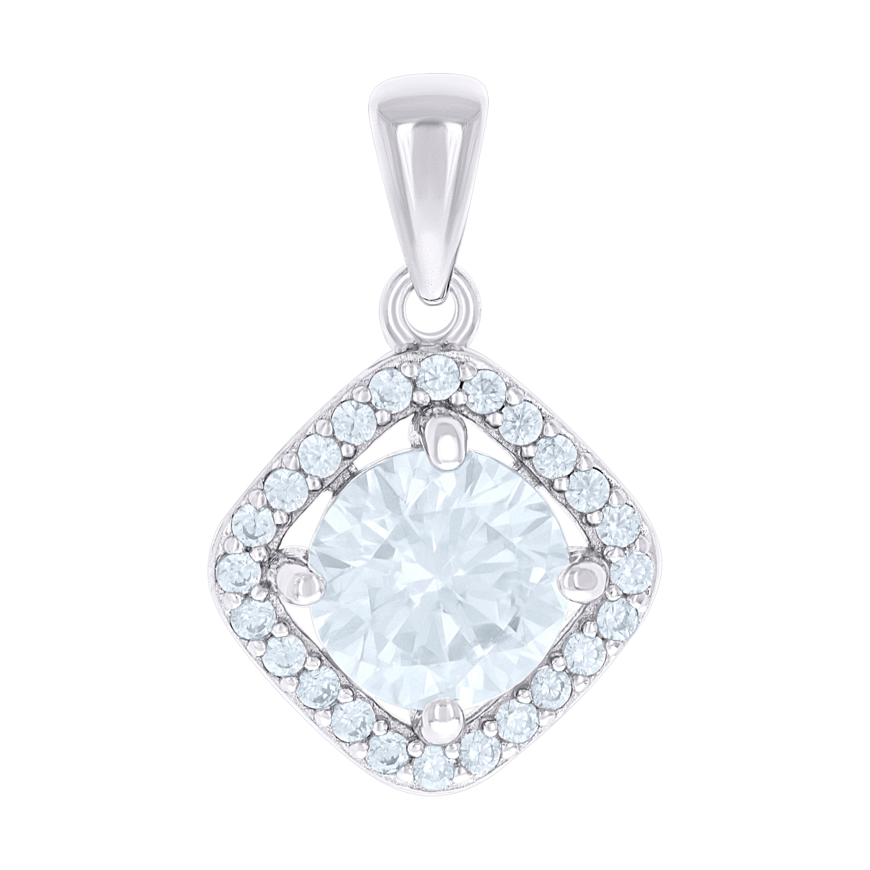 925 Sterling Silver Womens Cubic-Zirconia Fashion Charm Pendant