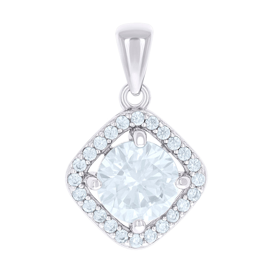 925 Sterling Silver Womens Cubic-Zirconia Fashion Charm Pendant