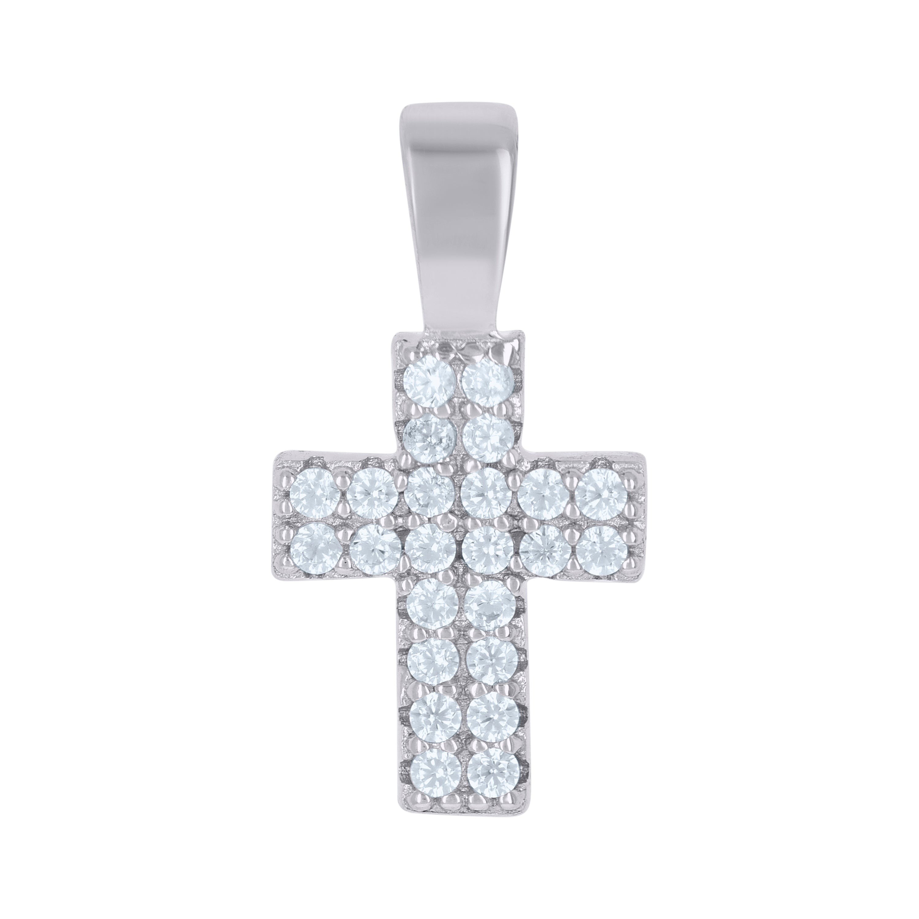 925 Sterling Silver Womens Cubic-Zirconia Cross Religious Charm Pendant