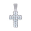 925 Sterling Silver Womens Cubic-Zirconia Cross Religious Charm Pendant
