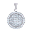 925 Sterling Silver Womens Baguette Round Cubic-Zirconia Fashion Charm Pendant