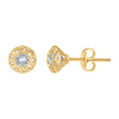 14Kt Yellow Gold Womens Cubic-Zirconia 6mm Fashion Stud Earrings