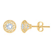 14Kt Yellow Gold Womens Cubic-Zirconia 7mm Fashion Stud Earrings