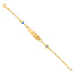 10kt Yellow Gold Womens Enamel Evil Eye Good Luck ID Bracelet Size 6 Inches 